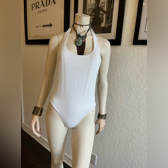 Victoria Secret One Piece white mesh and thick white solid material. - Picture 1 of 6